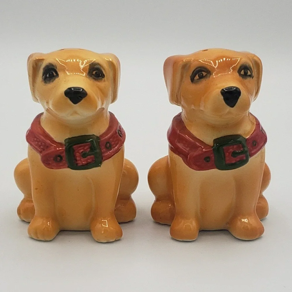 Holiday Time Golden Lab‎ Dog Salt And Pepper Shaker Set 3.5 Inches